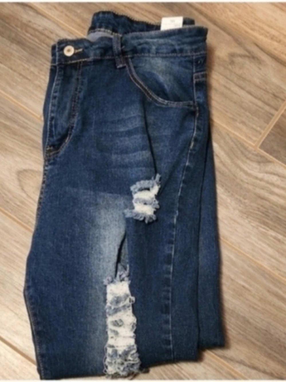 Dark Blue Women's Distressed Jeans